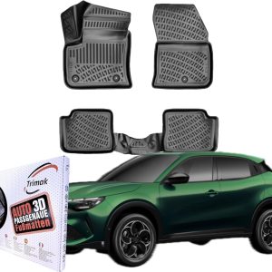 Trimak Alfombrillas 3D a medida para coche, compatibles con Alfa Romeo Junior eléctrico a partir de 2024, accesorios para coche, 1ª y 2ª fila, alfombrillas de goma TPE para todo tipo de climas