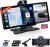 Pantalla inalámbrica CarPlay de 10,26″ con dashcam 4K y cámara trasera 1080P, receptor de audio portátil con CarPlay y Android Auto, navegación GPS, AirPlay y Mirror Link