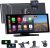 Pantalla CarPlay inalámbrica de 10,25″ con Android Auto, dashcam delantera/trasera 4K+1080P, sin instalación, navegación, Bluetooth, FM, AUX y tarjeta TF 64 GB