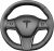 Funda de volante hecha a mano, compatible con Tesla modelo 3 2017–2023/modelo Y 2020–2023, funda de volante antideslizante y transpirable de microfibra de imitación de cuero en accesorios