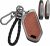 Funda de llave de cuero y metal para llaves de coche Compatible con KIA PV5 2025 EV2 2026 Sportage EV6 EV3 EV4 EV5 EV9 Sorento K4 EV7 Picanto Funda de llave Etui para llaves Llavero B-Braun