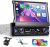 Radio Hodozzy 1 DIN con CarPlay y Android Auto inalámbricos, pantalla táctil de 7″, Bluetooth, FM, AM/RDS, MP5, MirrorLink, USB, AUX, Type-C, control de volante y cámara