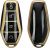 kwmobile Carcasa para Mando Compatible con BYD Atto 3 / Sealion / Han / Tang / Dolphin / Seal – Funda para Llaves de Coche de TPU con Botones – Negro / Dorado