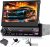 Radio 1 DIN con pantalla táctil extraíble de 7″, Bluetooth, Mirror Link para iPhone/Android, control de volante, micrófono externo, radio FM y USB Type-C
