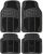 Alfombrillas Coche Universales Pack 4 Piezas (2 Piezas Delanteras y 2 Piezas traseras), Alfombras Coche Antideslizantes, Alfombrilla Coche Goma PVC Flexible, Recortables, Fácil Limpieza