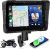 Pantalla portátil Rimoody para moto con CarPlay inalámbrico, pantalla táctil HD de 7″, radio IP67 impermeable, Android Auto, AirPlay, Android Cast, doble Bluetooth, control de voz, TF, USB, EQ y SD